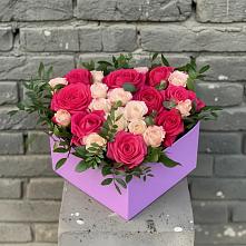 Цветочная композиция из Розы в коробке в Пирогово