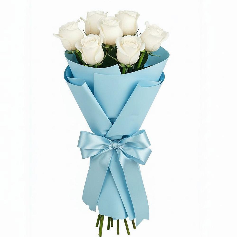 Букет 7 белых роз Проуд в Пирогово