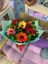 Букет цветов из:  Герберы, Хризантемы и Альстромерии #REPLACE_PRED# Пирогово