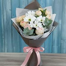Букет цветов из:  Хризантемы и Розы в Пирогово
