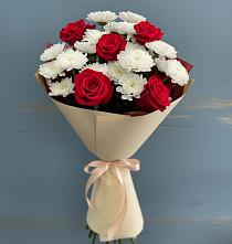 Букет цветов из:  Розы и Хризантемы в Пирогово