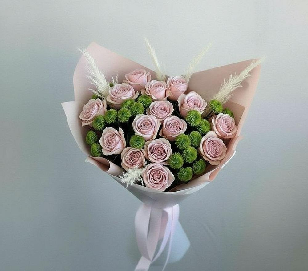 Букет цветов из: Розы и Хризантемы в Пирогово