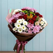 Букет цветов из:  Розы, Хризантемы и Альстромерии #REPLACE_PRED# Пирогово