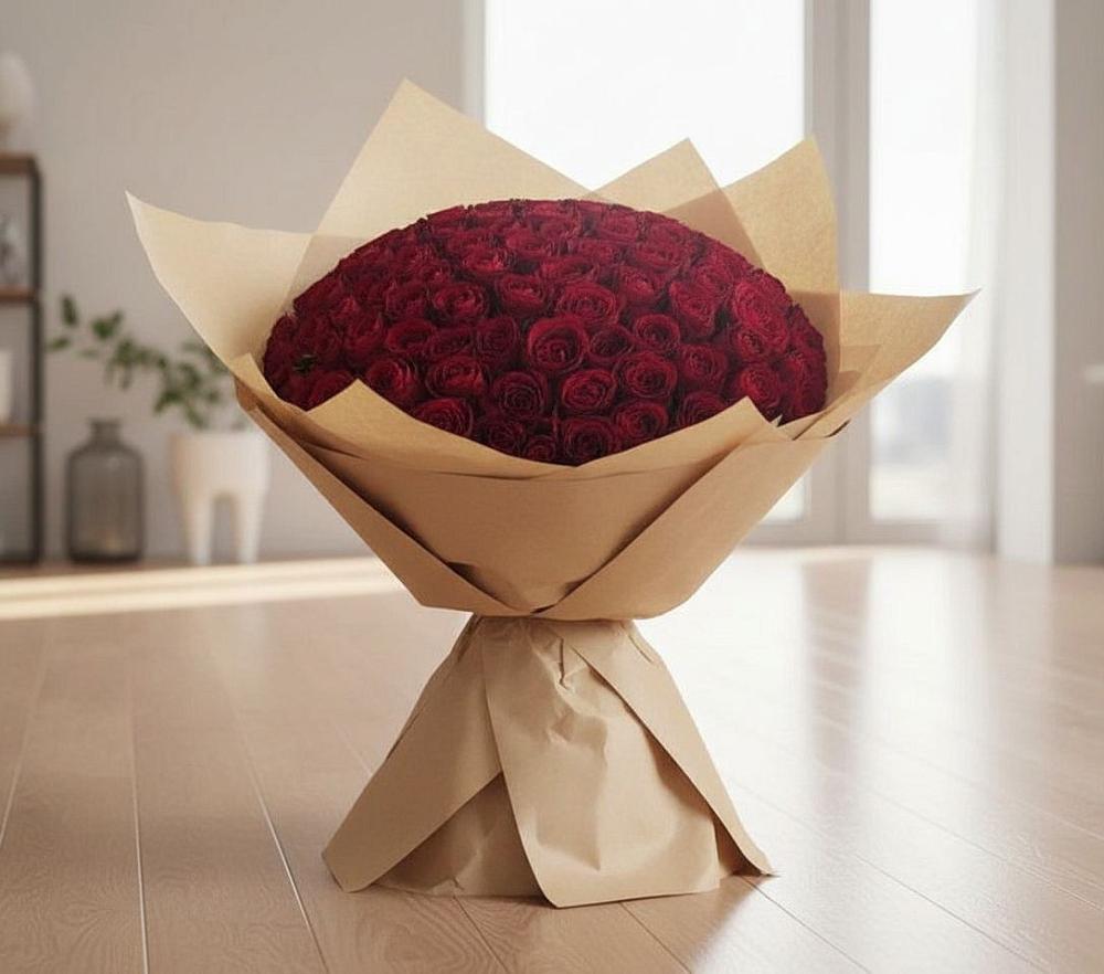 Букет 101 Красная роза в Пирогово