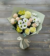 Букет цветов из:  Альстромерии, Розы и Хризантемы в Пирогово