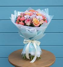 Букет цветов из:  Хризантемы и Розы в Пирогово
